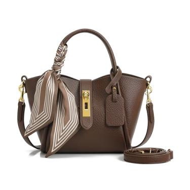 Imagem de Bolsa de ombro feminina, carteira feminina, bolsa vintage, bolsa transversal de couro sintético com alça de ombro ajustável, Marrom, Vintage