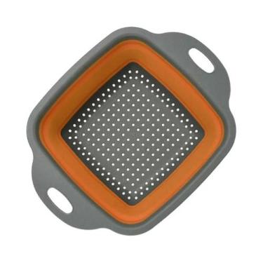 Imagem de Escorredor De Silicone Dobrável Quadrado LMETJMA Para Cozinha, Coador 