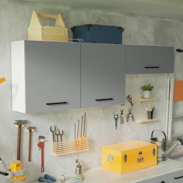 Imagem de Kit com 2 Armários Aéreos Multiuso 3 Portas Agata Madesa