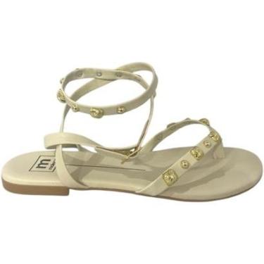 Imagem de Sandália Moleca Feminina Rasteira com Tornozeleira e Aplique Confortável e Estilosa-Feminino