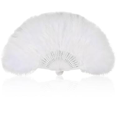 Imagem de Ventilador branco, 45 x 30 cm, adequado para bailes de máscaras e casamentos.