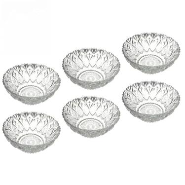 Imagem de Conjunto de 6 belas tigelas de sobremesa de vidro, cada uma com capacidade de 150 ml.