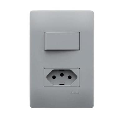 Imagem de 1 Interruptor Simples E 1 Tomada 2P+T 20A/250V Com Placa Linha Habitat
