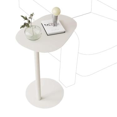 Imagem de Mesa lateral de metal moderna ultrafina - mesa de lanche versátil para sala de estar, sala de jantar, café - bandeja de TV elegante e mesa de cabeceira para facilitar o uso