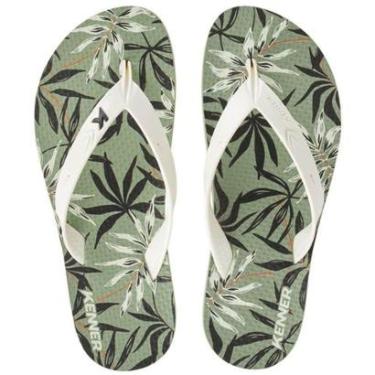 Imagem de Chinelo Kenner Summer Dunas Masculino - Verde e Branco - 44-Masculino
