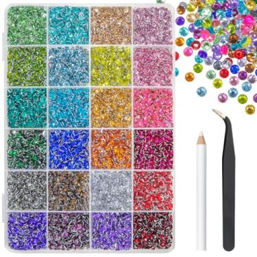 Imagem de 24 cores, 7200 peças, strass de resina de cristal de 4 mm para artesanato deslumbrante SS16 pedras planas coloridas AB gemas amuletos para unhas olhos rosto maquiagem copos garrafas artesanato roupas