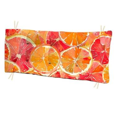 Imagem de Almofada Futon 110 cm x 35 cm para cadeira e banco estampada - Varias Estampas - Futon grande Moderna(Orange)