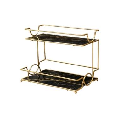 Imagem de Suporte de escova de dentes Suporte de escova de dentes de ferro branco ouro preto dourado prateleira de armazenamento de bancada multi-espaço de armazenamento suporte de bancada rack de armazenamento