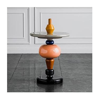 Imagem de Mesa central redonda mesa lateral sala de estar sofá pequena mesa de centro quarto mesa de cabeceira mesa de escritório multicolorida mesa de quarto