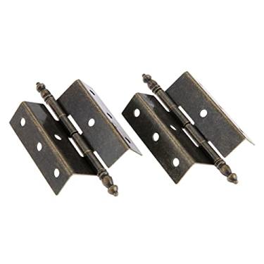 Imagem de 2 peças 88 x 55 x 51 mm bronze antigo porta de armário dobradiça coroa dobradiça joias vintage caixa de madeira dobradiças acessórios móveis móveis