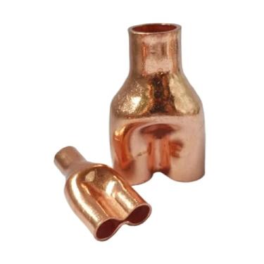 Imagem de 1/10.2 cm 3/20.3 cm 1/5.1 cm 3/10.2 cm 2.5 cm 6-42 mm redutor Y 3 vias divisor tubo de cobre extremidade de alimentação adaptador de tubo de solda para ar condicionado (3/20.3 cm OD x 3/20.3 cm OD x 3
