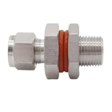 Imagem de Home Brewing Bobina de recirculatina de troca de calor (HERMS) anteparo sem solda para tubo OD de 1/5.1 cm, NPT macho de 1/5.1 cm x 1/5.1 cm acessórios de preparação de compressão