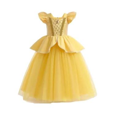 Imagem de Fantasia De Princesa a Bela E a Fera Para Meninas, Vestido De Festa De