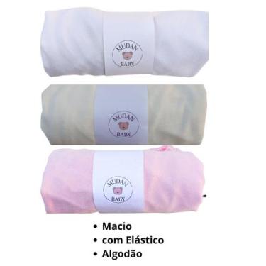 Imagem de Kit 3 Lençóis Avulsos para Berço Americano em Malha Lisa Hipoalergênic