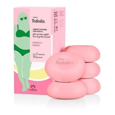 Imagem de Sabonete Natura Tododia Acerola E Hibisco 5 Unidades De 90g