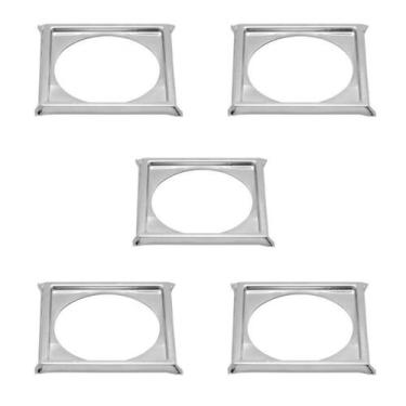 Imagem de Kit C/5 Porta Grelha Ralo Click 15x15 Suporte Cromado Inox - Montelar 