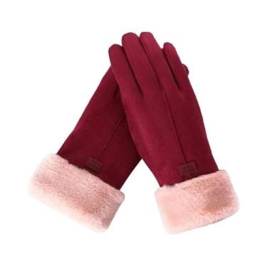 Imagem de Luvas Térmicas Femininas De Inverno Com Forro De Lã E Proteção Contra 
