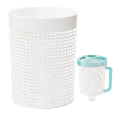 Imagem de Apanhador de folhas para aspirador de pó de piscina | Filtro de vácuo de malha recipiente de armadilha de folhas | Acessórios de limpeza Ferramenta de filtro reutilizável para piscina, festa, parques