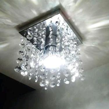 Imagem de Lustre De Cristal Verdadeiro K9 14x14 Cm Sala Quarto ILUSTRE CRISTAIS