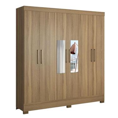 Imagem de Guarda Roupa Casal Prático Amêndola Touch Com Espelho - Demóbile