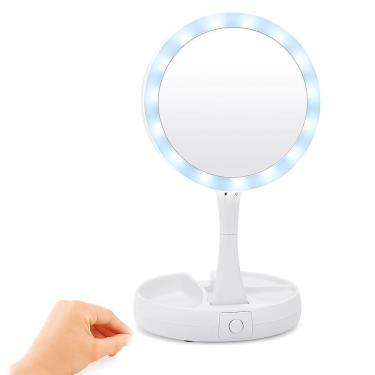 Imagem de Espelho De Mesa Maquiagem C/ Luz Led Rotação 360° Camarim