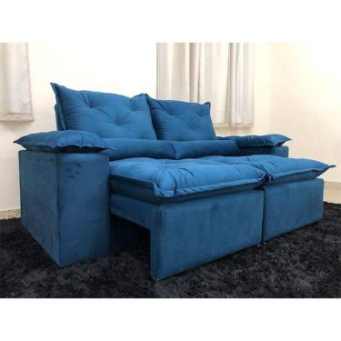Imagem de Sofá Retrátil Reclinável 2,30 m Azul 206 Athenas