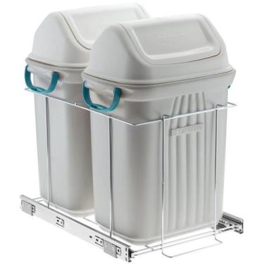 Imagem de Lixeira de Cozinha Dupla 19L Deslizante Corrediças Telescópicas de Emb