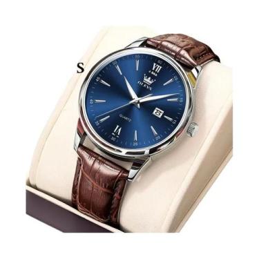 Imagem de Relógio De Quartzo Masculino De Luxo Para Negócios, Pulseira De Couro,