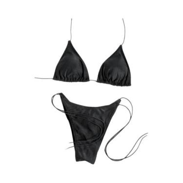Imagem de Conjunto De Biquíni Sexy Com Estampa Para Mulheres, Mini Swimsuit, Mic
