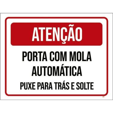 Imagem de Kit 10 Placa Acm Porta Mola Automática Puxe Solte 18X23