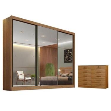 Imagem de Guarda Roupa Casal Atlanta E Gaveteiro Milão Com Chave Cumaru 23 - Nov