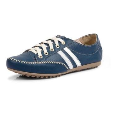 Imagem de sapatênis mocatênis tênis feminino de couro confortável branco preto -