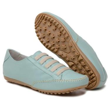 Imagem de Mocatênis Comfort Bella Dama em Couro cor Verde Claro, Verde, 36