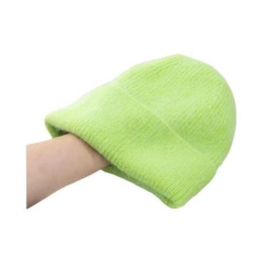 Imagem de Chapéu Feminino de Malha com Pele de Coelho - Quentinho para o Inverno