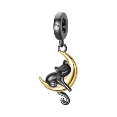 Imagem de Pingente De Charme De Cão Leopardo Em Prata Esterlina 925 Banhado a Ou