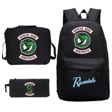 Imagem de Conjunto de mochilas Riverdales School, 3 peças com bolsa de ombro e e