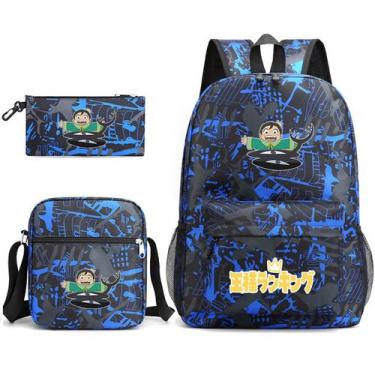 Imagem de Conjunto de mochilas King Ranking School, 3 peças com bolsa de ombro -