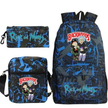 Imagem de Conjunto de mochilas Backwoodss Anime School, 3 peças com bolsa de omb