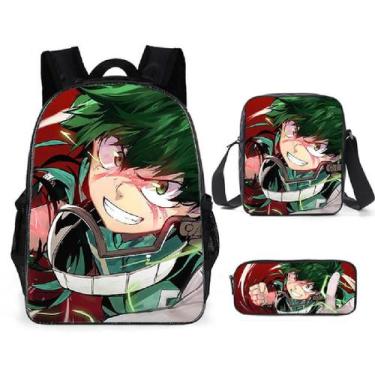Imagem de Conjunto de mochilas My Heros Academias Satchel Anime com impressão 3D