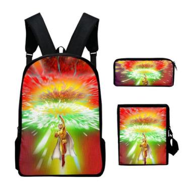 Imagem de Conjunto de mochilas de 3 peças Ones Punchs Mans Saitamas Cartoon Kids