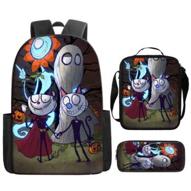 Imagem de Conjunto de mochilas Halloween Cup Anime School, 3 unidades para crian