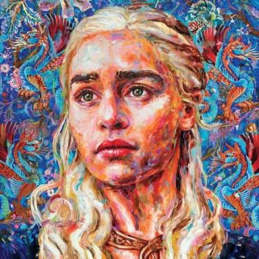 Imagem de Arte de parede em tela Game of Thrones Daenerys Targaryen Anime - yiwe