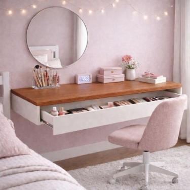 Imagem de Penteadeira Suspensa Mesa Camarim Escrivaninha Multiuso com Gaveta 100