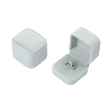 Imagem de Organizador De Joias Em Veludo: Caixa Para Anéis, Brincos E Presentes 