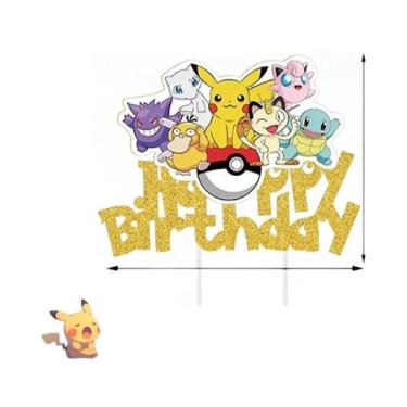 Imagem de Topo De Bolo Pikachu Pokémon, Figura De Anime, Decoração Para Festa De