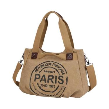 Imagem de Bolsa Tote Casual De Lona Para Estudantes Com Grande Capacidade, Estil