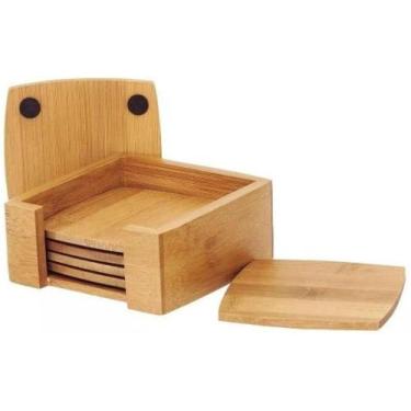 Imagem de Porta Copos Com Suporte Ecokitchen Bambu - Mimostyle