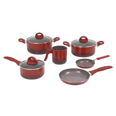 Imagem de Conjunto Panelas 6 peças Cerâmica Vermelho Brinox 4791/101