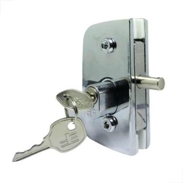 Imagem de Fechadura 1520 Para Porta De Abrir Vidro Fechadura Cromada - Glasspeça