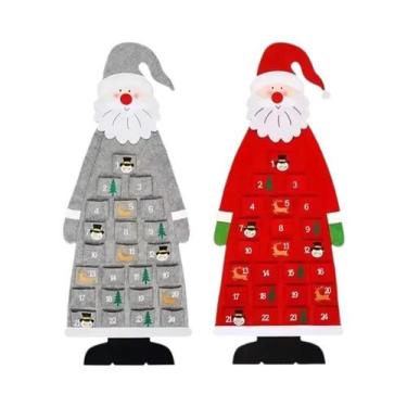 Imagem de Calendário Do Advento De Natal Em Feltro Para Crianças Com 24 Bolsos, 